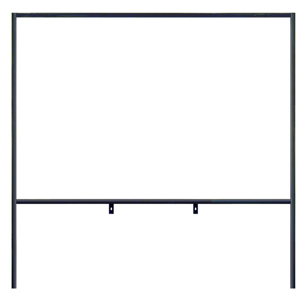 Real Estate Angle Iron Sign Frame for slip-in sign panels, 32h x 48w - Black